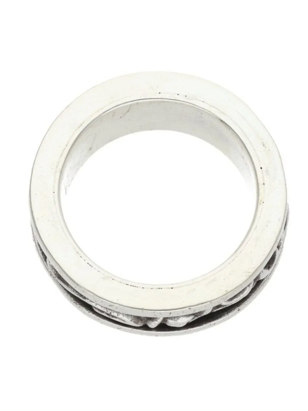 Chrome Hearts Ring Spinner Scroll Silver